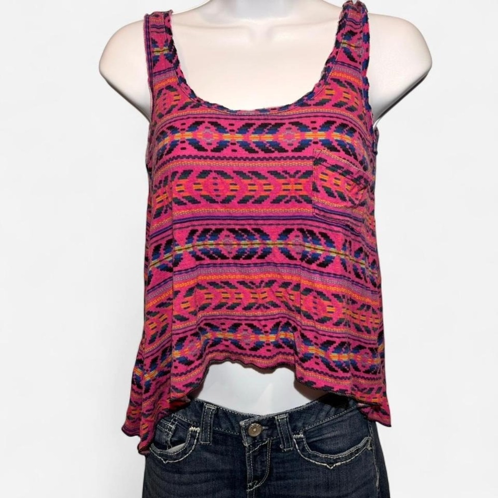 y2k pink tribal pattern tank